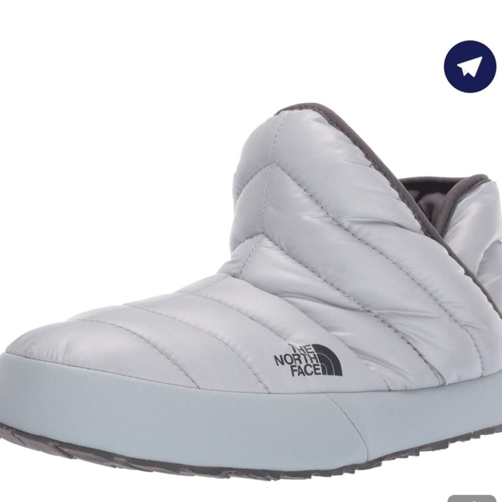 THE NORTH FACE Gray Silver Quilted Slip-On  ThermoBall Booties  Size 6